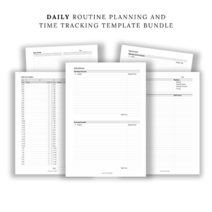 Daily Routine planning and time tracking template bundle